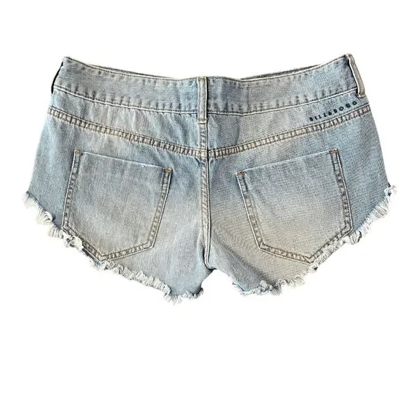 Billabong Jean Shorts Womens Size 30 Cut Off Distressed Western Flirty Cowgirl - Picture 4 of 9